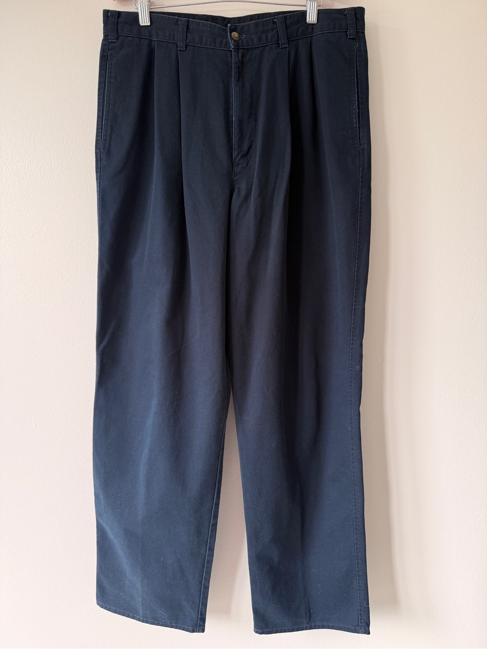 Dockers Navy Pleated Chinos - Fits 34x32
